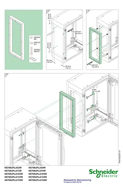 schneider施耐德PanelSeT PLA - Horizontal Coupling kit for PLA -35 mm - Instruction sheet
